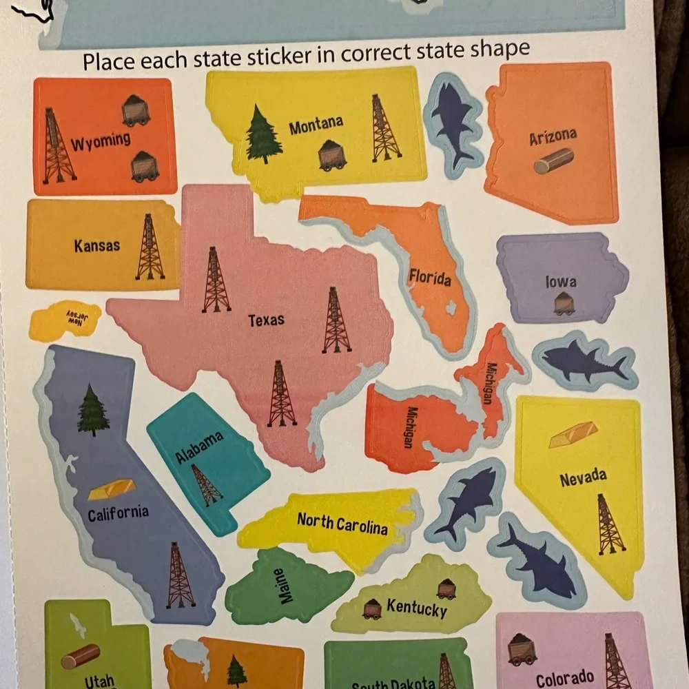 🌵3/$15 Crayola USA 50 states map poster stickers ( see description)